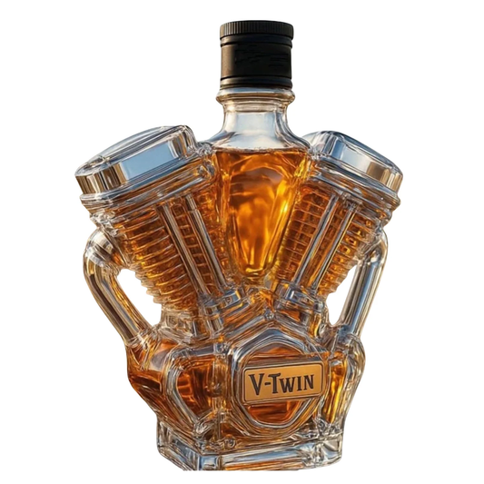 3d Motorcycle Engine Glass Bottle
