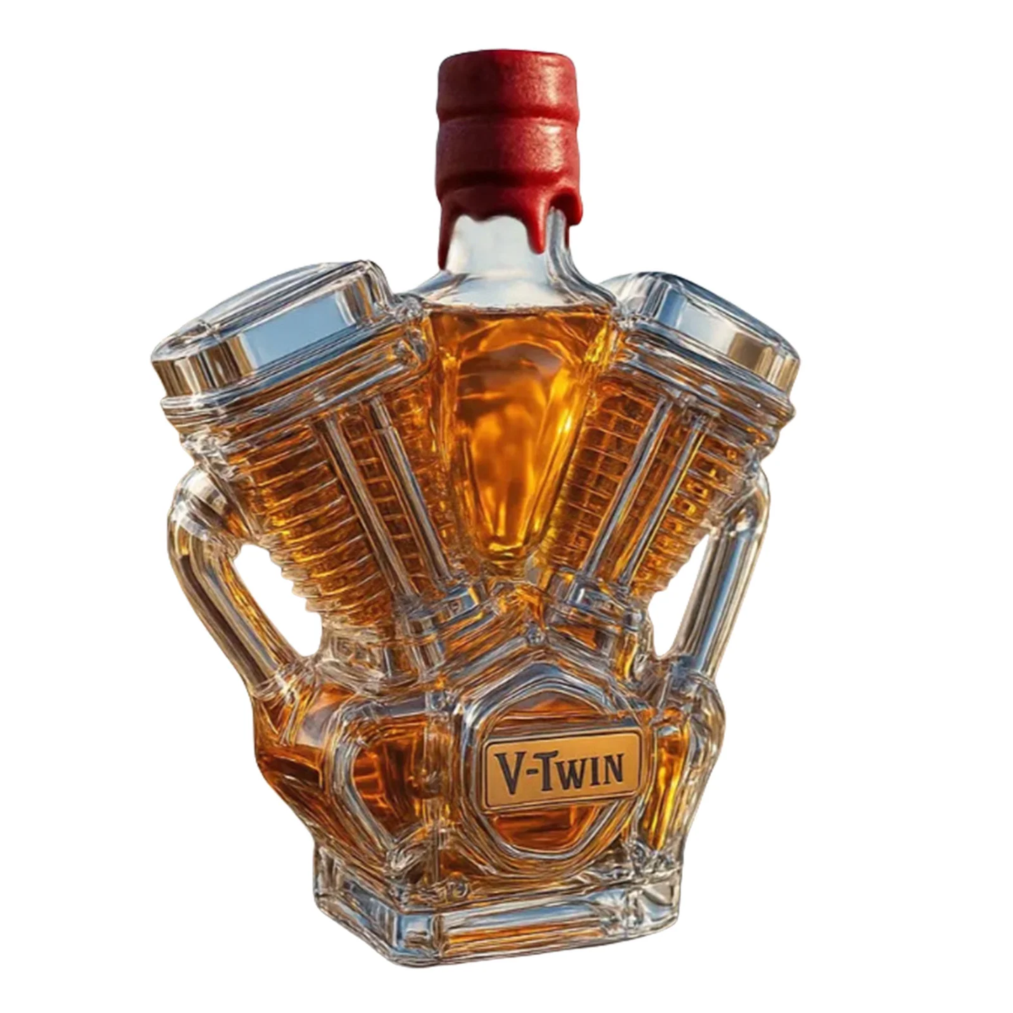 3d Motorcycle Engine Glass Bottle