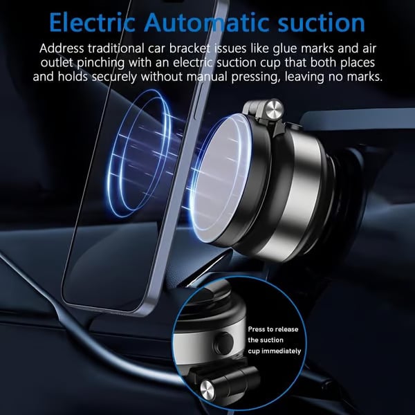 Magnetic Phone Holder,Dual-Sided Electronic Vacuum and Magnetic Adsorption,Adjustable and Foldable Multifunctional Cellphone Stand Accessory