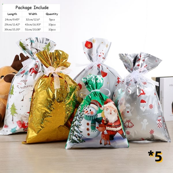 🎅Early Christmas Sale 49% OFF 🎁 Christmas Cheer Drawstring Gift Bags - 33-Pack
