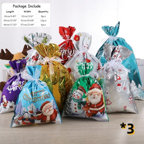 🎅Early Christmas Sale 49% OFF 🎁 Christmas Cheer Drawstring Gift Bags - 33-Pack