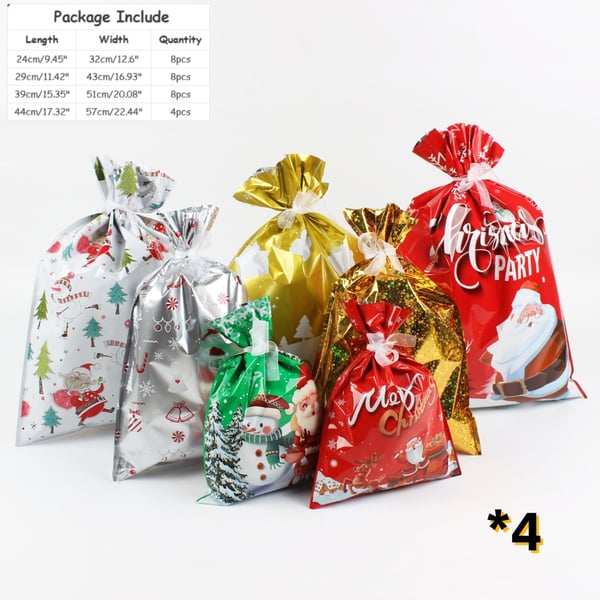 🎅Early Christmas Sale 49% OFF 🎁 Christmas Cheer Drawstring Gift Bags - 33-Pack
