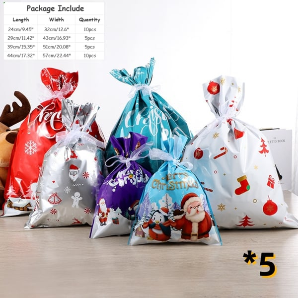🎅Early Christmas Sale 49% OFF 🎁 Christmas Cheer Drawstring Gift Bags - 33-Pack