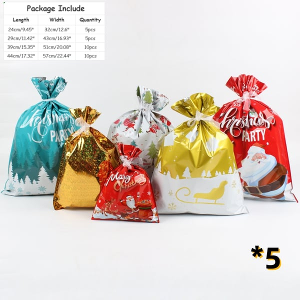 🎅Early Christmas Sale 49% OFF 🎁 Christmas Cheer Drawstring Gift Bags - 33-Pack